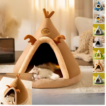 CozyPaws Tent Nest – All-Season Hideaway Bed for Dogs and Cats